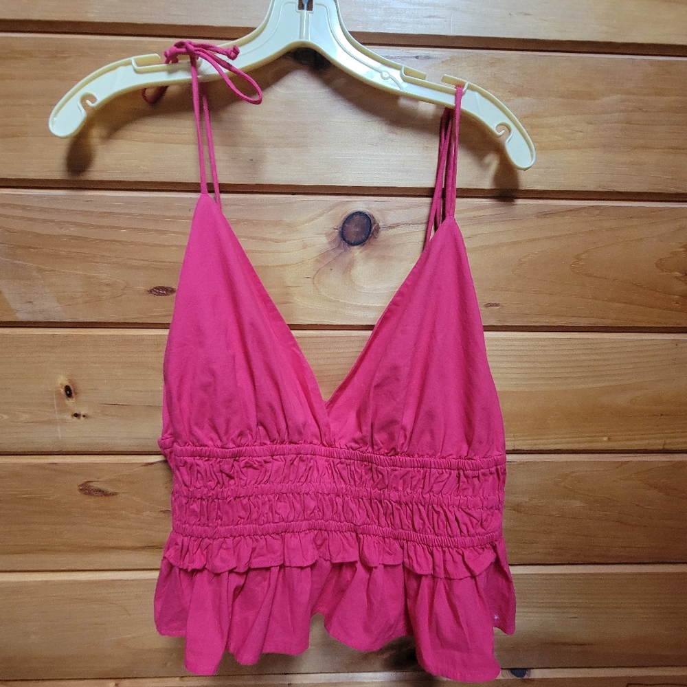 Sim & Sam (Sold At Anthropologie) 100% Cotton Spaghetti Strap Blouse XL NWT